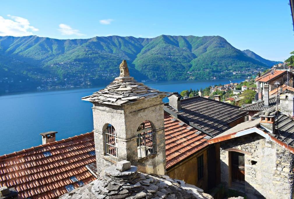 Romantic Home Stone With Amazing View Lake Of Como And Oleandra Laglio Kültér fotó