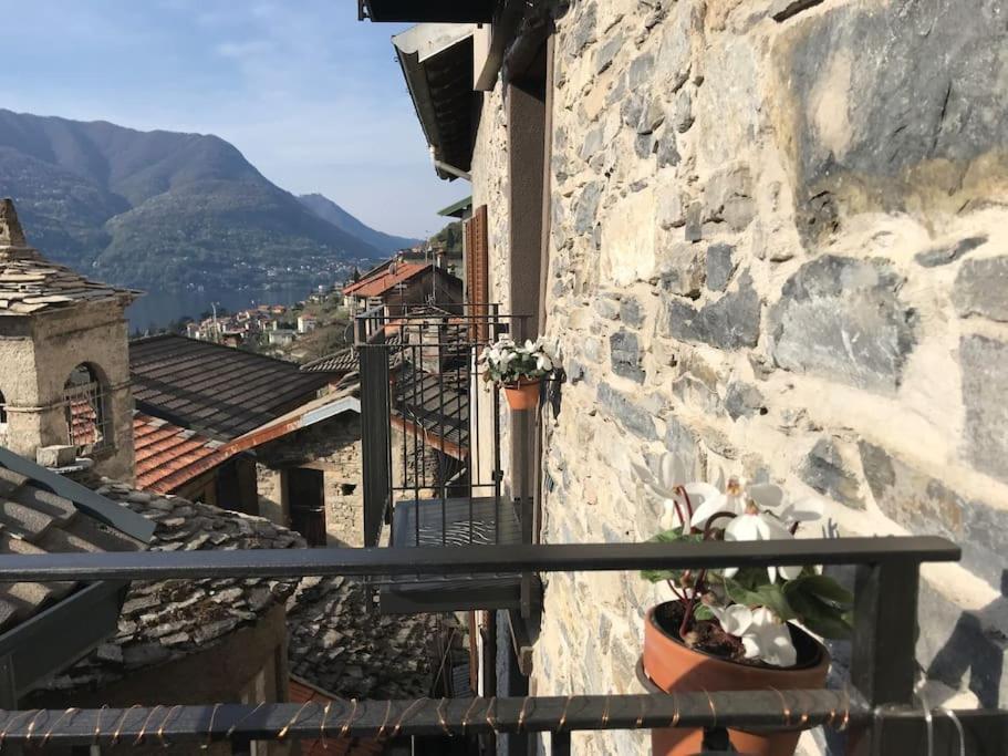 Romantic Home Stone With Amazing View Lake Of Como And Oleandra Laglio Kültér fotó