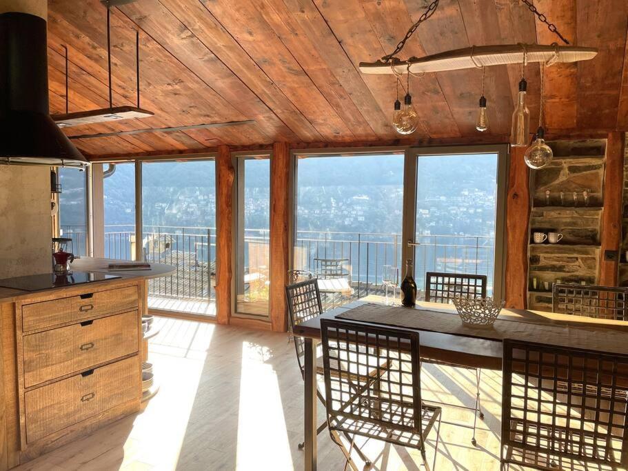 Romantic Home Stone With Amazing View Lake Of Como And Oleandra Laglio Kültér fotó