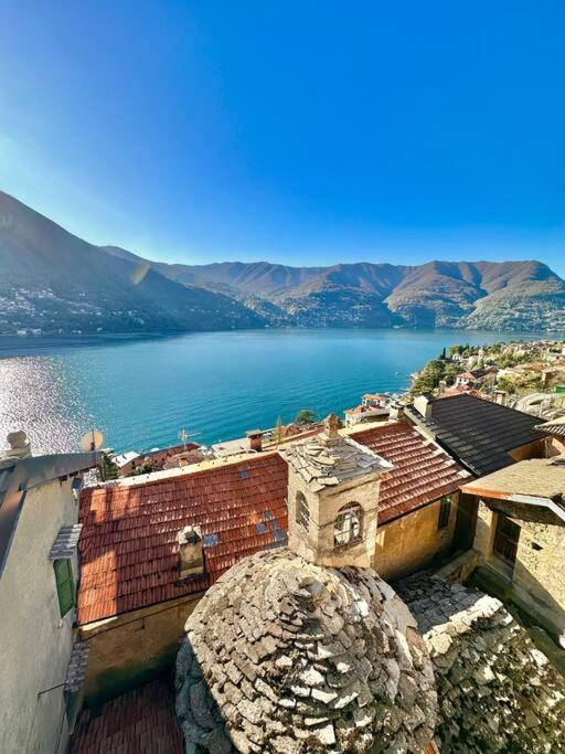 Romantic Home Stone With Amazing View Lake Of Como And Oleandra Laglio Kültér fotó